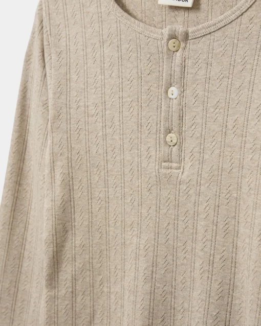 PetriciaSY Pointelle Longsleeve Tee - Beige