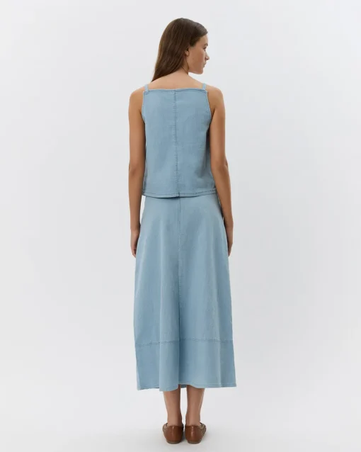 SELIASW SKIRT - Light Blue striped