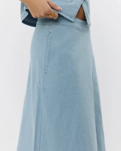SELIASW SKIRT - Light Blue striped
