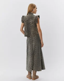 SELIASW SKIRT - Light brown leopard