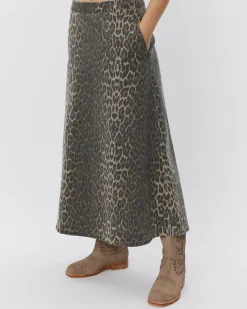 SELIASW SKIRT - Light brown leopard