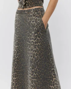 SELIASW SKIRT - Light brown leopard