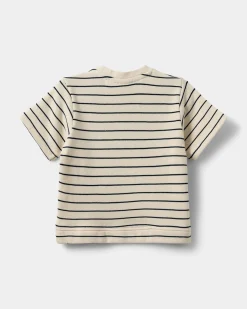THEISSB T-SHIRT - Antique White w Blue