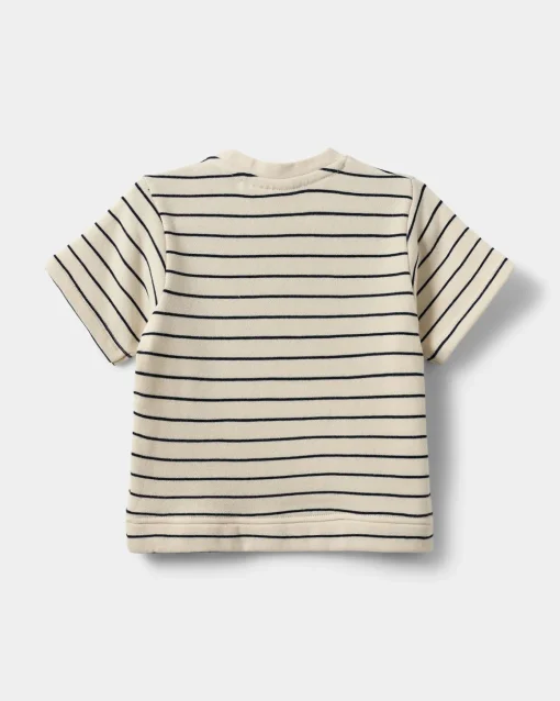 THEISSB T-SHIRT - Antique White w Blue