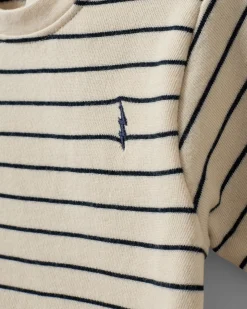 THEISSB T-SHIRT - Antique White w Blue