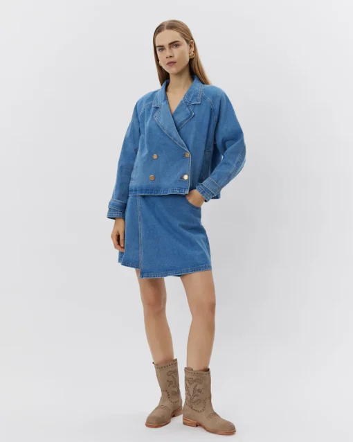 THINASW SKIRT - Denim blue