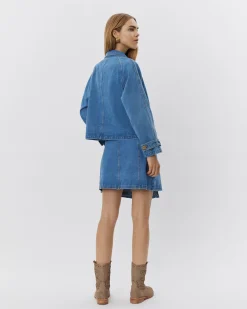 THINASW SKIRT - Denim blue