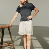 ZAHRASY SHORTS - Antique White w Blue